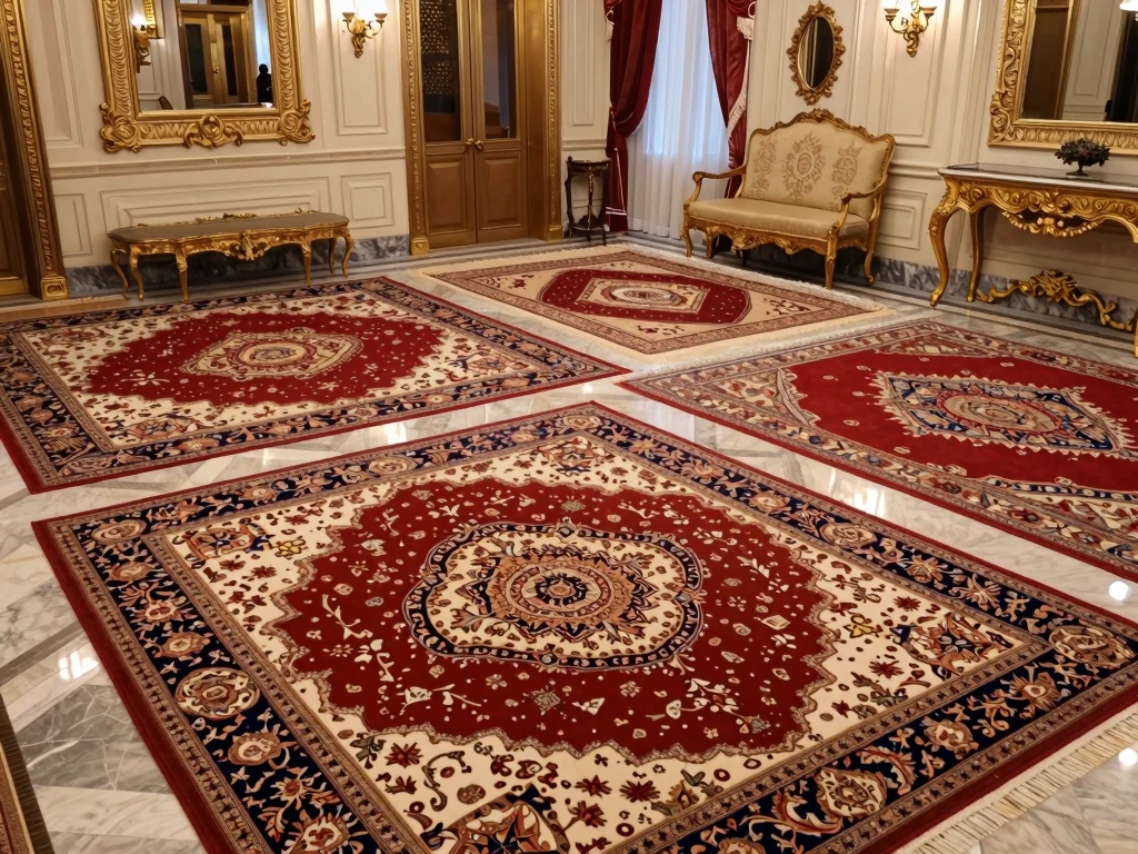 Luxury interior featuring decorative rugs
