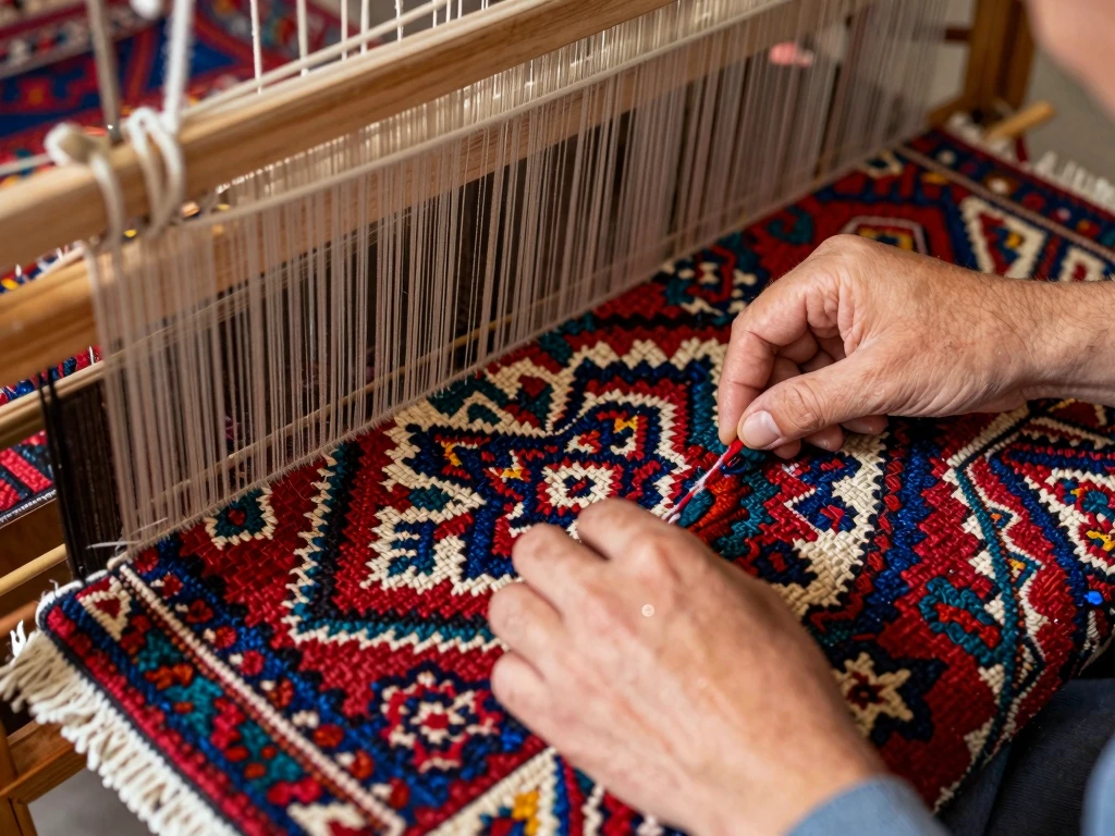 Artisan weaving luxury rug