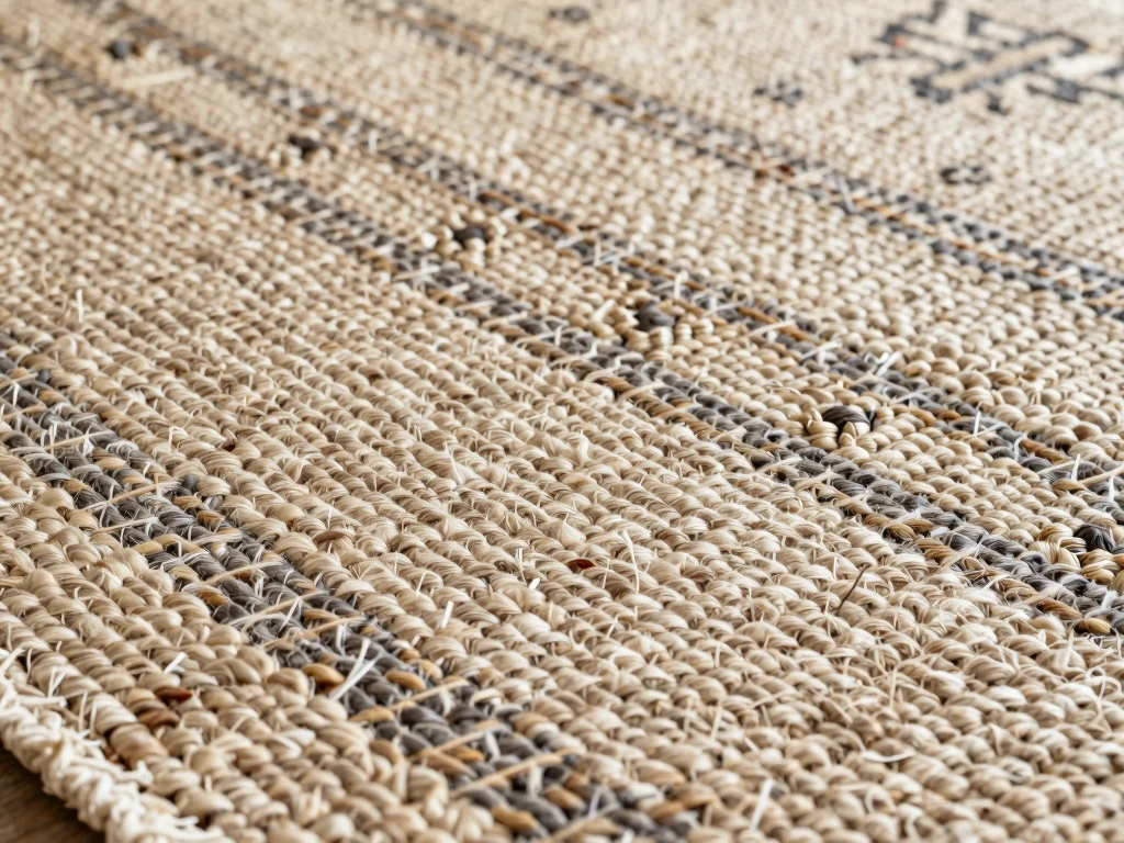 Close-up of handwoven rug texture
